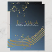 Invitation Music Bar Mitzvah 8.75 (Devant / Derrière)