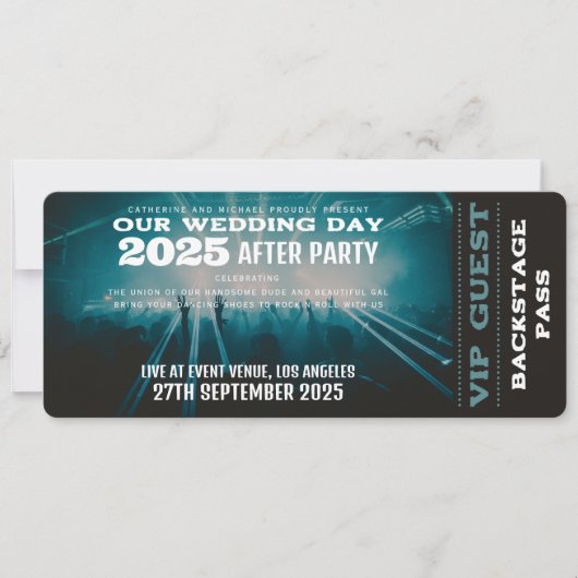 Invitation Music Concert VIP Ticket Et Mariage RSVP (Devant)