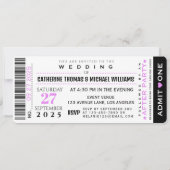Invitation Music Concert VIP Ticket Et Mariage RSVP (Dos)