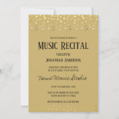 Invitation Music Considérant Elegant Gold Note Confetti  (Devant)