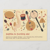 Invitation Music instruments kids birthday (Devant)