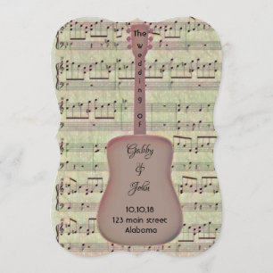 Invitation Music Note et Guitare