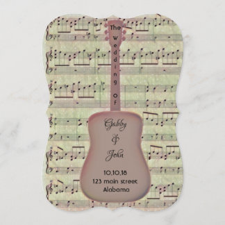 Invitation Music Note et Guitare
