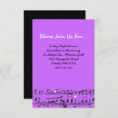 Invitation Music Notes Stars Bat mitzvah Party Reception Card (Devant / Derrière)