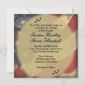 Invitation Music on Distressed American Flag Theme Wedding   (Devant)