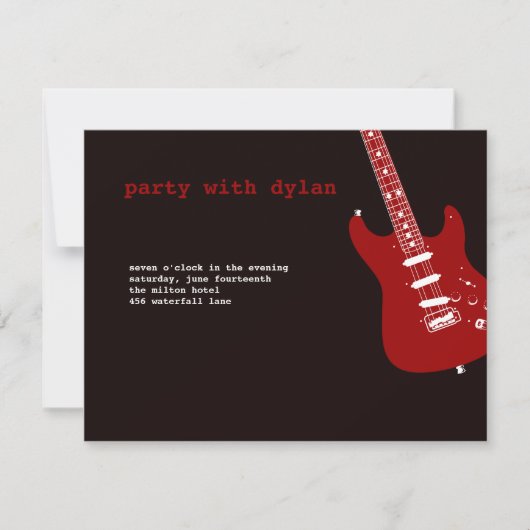 Invitation Music Rock Star Bar Mitzvah Réception (Devant)