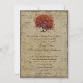 Invitation Musical Gold Dark Coral Heart Tree Mariage Inviter (Devant)