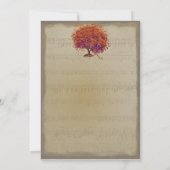 Invitation Musical Gold Orange Plum Heart Leaf Mariages (Dos)