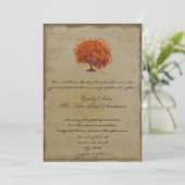 Invitation Musical Gold Orange Plum Heart Leaf Mariages (Debout devant)