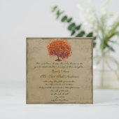 Invitation Musical Gold Orange Plum Heart Leaf Mariages (Debout devant)
