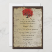 Invitation Musical Gold Orange Plum Heart Leaf Mariages (Devant)