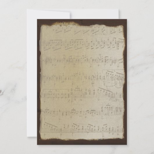 Invitation Musical Gold Orange Plum Heart Leaf Mariages (Dos)