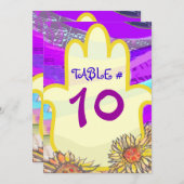 Invitation Musical Hemsa Bar Bat mitzvah Table Numéro de sièg (Devant / Derrière)