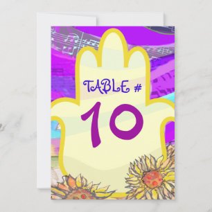 Invitation Musical Hemsa Bar Bat mitzvah Table Numéro de sièg