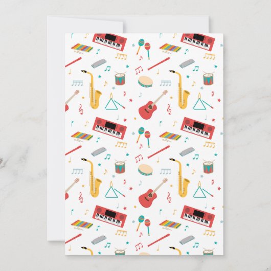 Invitation Musical Instruments Music Theme Birthday Party (Dos)