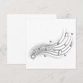 Invitation Musical note wave, black line clipart (Devant / Derrière)