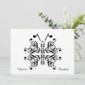 Invitation Musical Papillon Musique Note Conception de défile (Debout devant)