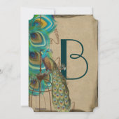 Invitation Musical Peacock Bird Cage Feather Wedding Invite (Dos)