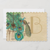 Invitation Musical Peacock Bird Cage Plumes Météo Inviter (Dos)