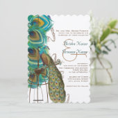 Invitation Musical Peacock Bird Cage Plumes Météo Inviter (Debout devant)