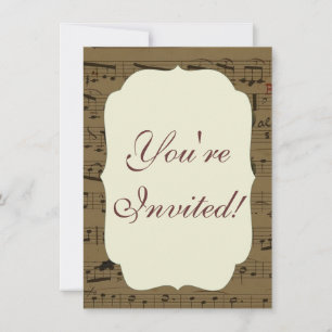 Invitation Musical Treble Clef Sheet Musique Classique