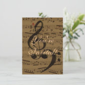 Invitation Musical Treble Clef Sheet Musique Classique (Debout devant)