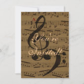 Invitation Musical Treble Clef Sheet Musique Classique (Devant)