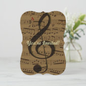 Invitation Musical Treble Clef Sheet Musique Classique (Debout devant)