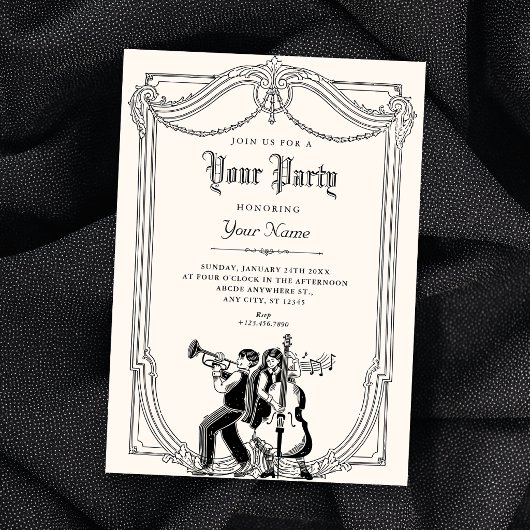 Invitation Musical vintage