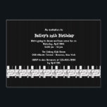 Invitation musicale à la fête d'anniversaire<br><div class="desc">Une spectaculaire invitation à thème ébène et ivoire avec des notes de musique joyeuses. Idéal pour presque toutes les occasions heureuses avec musique.La carte est facile à customiser avec votre libellé, police, couleur de police et choix de six types de papier. Pas exactement ce que tu cherches ? Tous nos...</div>