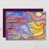 Invitation musicale de bat mitzvah de colombe de (Devant / Derrière)