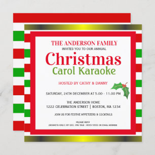 Invitation musicale de partie de chant de Noël et