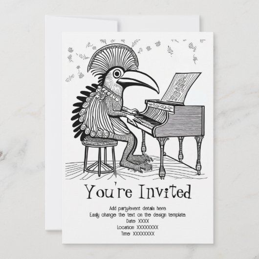 Invitation musicale personnalisée (Devant)