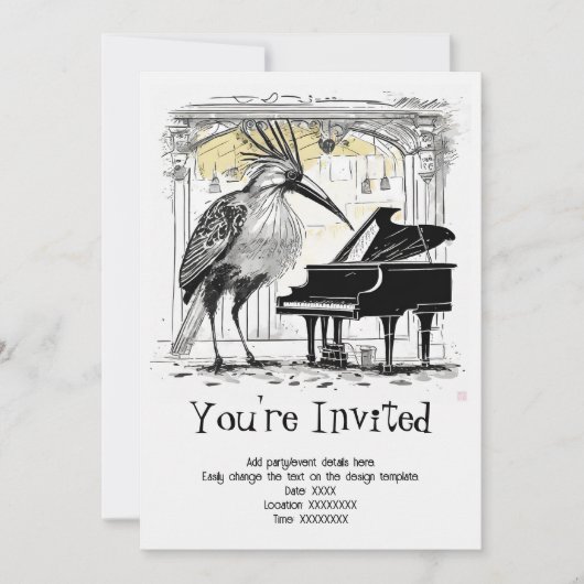 Invitation musicale personnalisée (Devant)