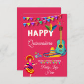 Invitation musicale Quinceañera (Devant / Derrière)