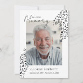 Invitation Musician Music Teacher Notes In Loving Memory (Devant)