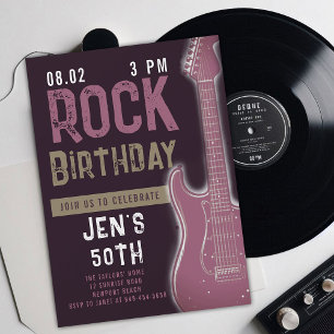 Invitation Musicien de musique rock Guitare Adulte Violet Ann