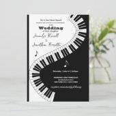Invitation Musiciens créatifs Piano Keys Mariage (Debout devant)