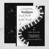 Invitation Musiciens créatifs Piano Keys Mariage (Devant / Derrière)