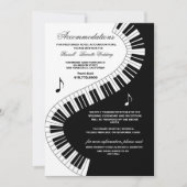 Invitation Musiciens créatifs Piano Keys Mariage Hébergement (Devant)