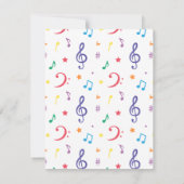 Invitation Musique arc-en-ciel colorée Fête d'anniversaire à  (Dos)