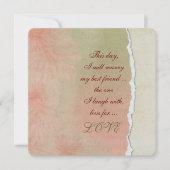 Invitation musique arrière - plan floral avec verset mariage (Devant)