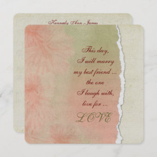 Invitation musique arrière - plan floral avec verset mariage