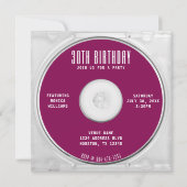 Invitation Musique CD Coque Album Couverture 30e fête d'anniv (Dos)