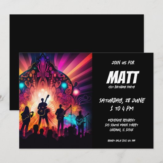 Invitation Musique Concert Guitariste (Devant / Derrière)