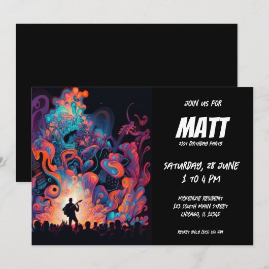 Invitation Musique Concert Guitariste (Devant / Derrière)