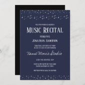 Invitation Musique Considérant Argent élégant (Devant / Derrière)