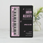Invitation musique d'anniversaire de clavier de piano  (Debout devant)