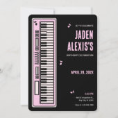 Invitation musique d'anniversaire de clavier de piano  (Devant)