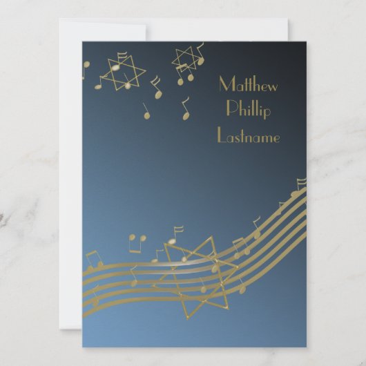 Invitation Musique Dans L'Air Bar Mitzvah 7.5 (Devant)